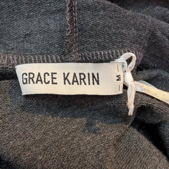 Grace Karin Gray Tiered Ruffle Hoodie Tunic Top Dress Womens Sz Medium M NEW NWT - Picture 7 of 10